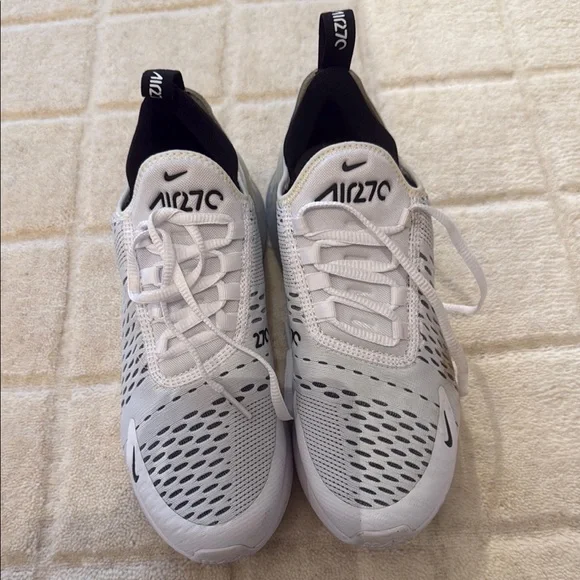 Nike Air Max 270 White and Black Sneakers - Picture 2 of 5